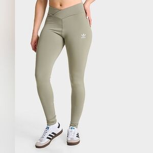 Adidas Originals Women's High Waist Khaki Green Leggings L